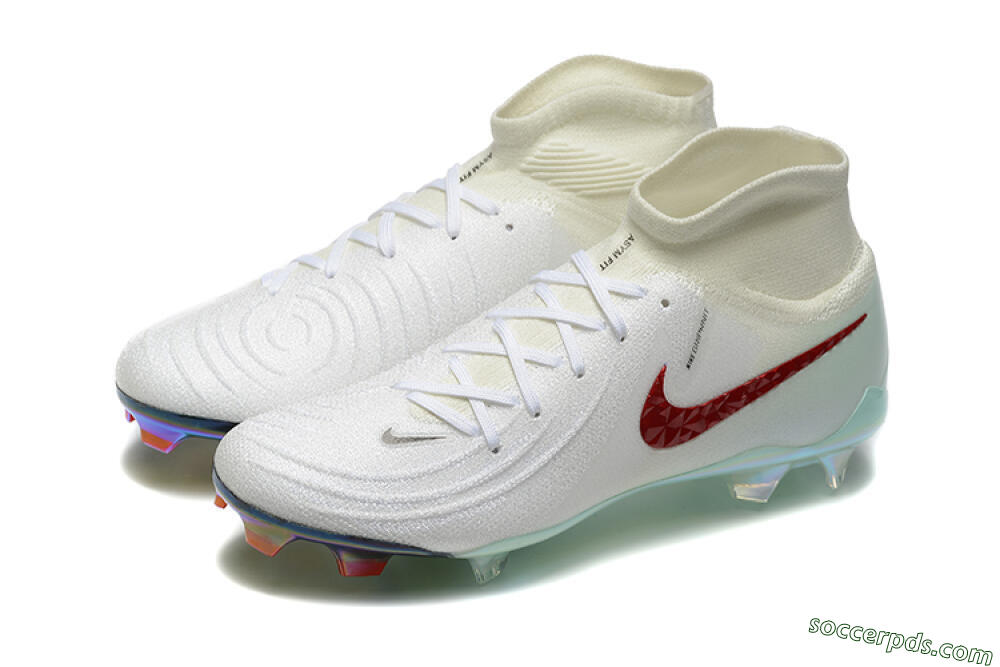 Nike Phantom Luna Elite NU FG High-Tops Football Boots - White/Red/Jade 5