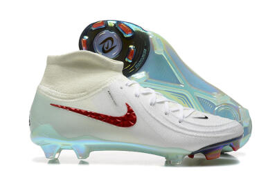 Nike Phantom Luna Elite NU FG High-Tops Football Boots - White/Red/Jade