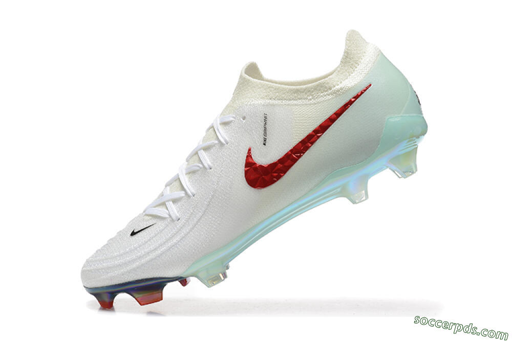 Nike Phantom Luna Elite FG Low-Tops Football Boots - White/Red/Jade 8