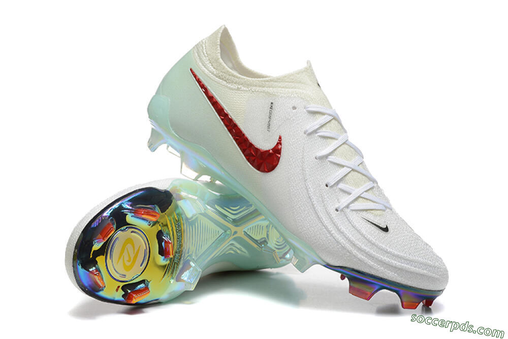 Nike Phantom Luna Elite FG Low-Tops Football Boots - White/Red/Jade 4