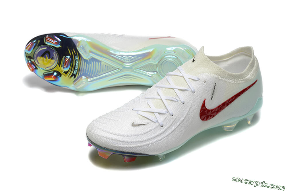 Nike Phantom Luna Elite FG Low-Tops Football Boots - White/Red/Jade 3