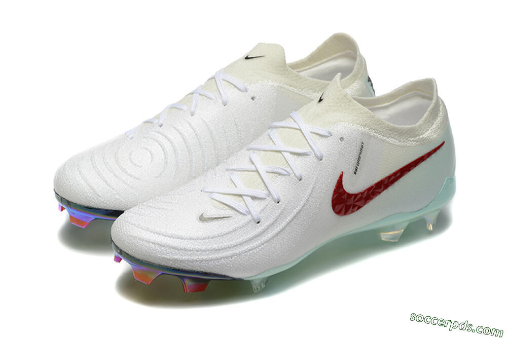 Nike Phantom Luna Elite FG Low-Tops Football Boots - White/Red/Jade 5