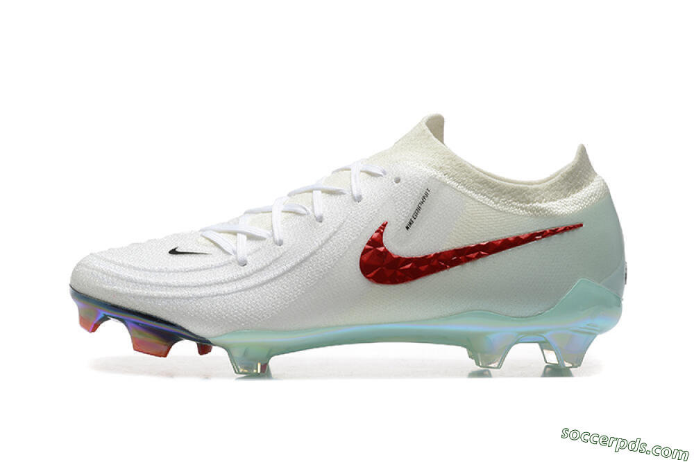 Nike Phantom Luna Elite FG Low-Tops Football Boots - White/Red/Jade 2