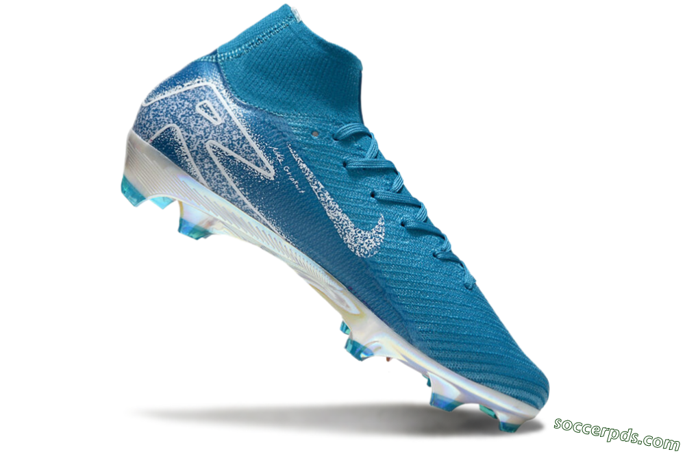 Nike Air Zoom Mercurial Superfly 10 Elite FG High-Tops Football Boots - Blue/White/Gold 4