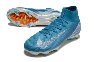 Nike Air Zoom Mercurial Superfly 10 Elite FG High-Tops Football Boots - Blue/White/Gold