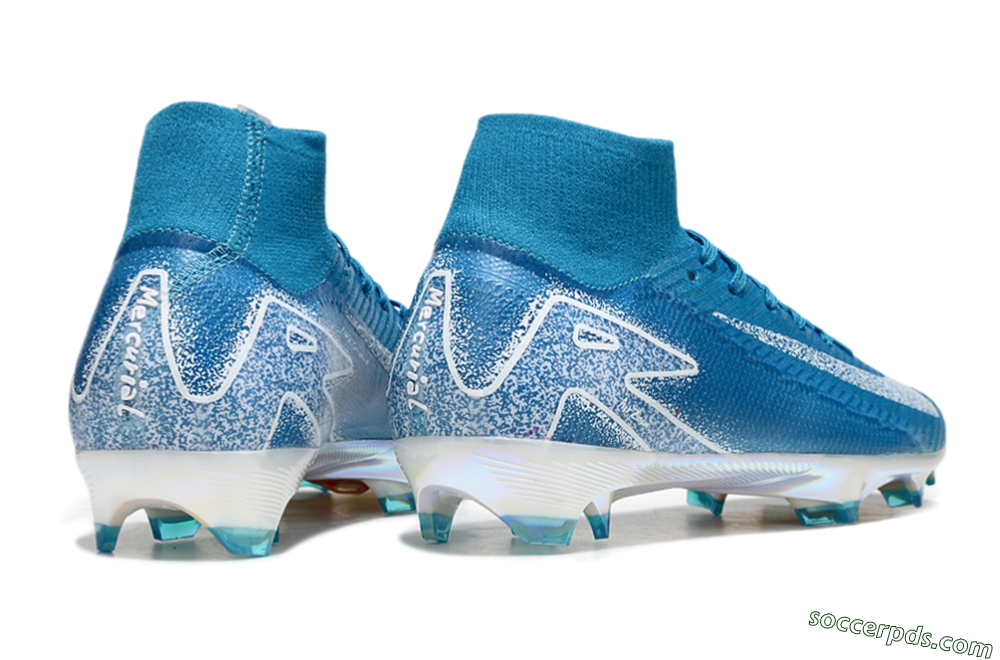 Nike Air Zoom Mercurial Superfly 10 Elite FG High-Tops Football Boots - Blue/White/Gold 6