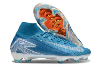 Nike Air Zoom Mercurial Superfly 10 Elite FG High-Tops Football Boots - Blue/White/Gold