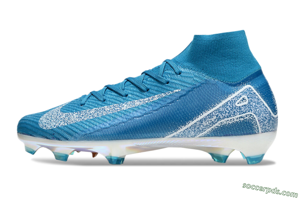 Nike Air Zoom Mercurial Superfly 10 Elite FG High-Tops Football Boots - Blue/White/Gold 2