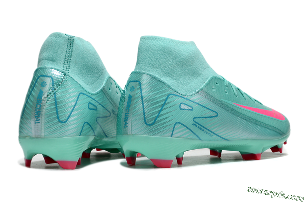 Nike Air Zoom Mercurial Superfly 10 Elite FG High-Tops Football Boots - Jade/Pink/Blue 6