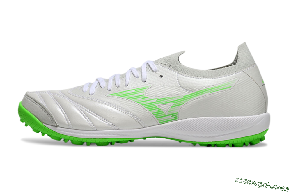 Mizuno Morelia Neo Sala M8 TF Low-Tops Football Shoes - Grey/Green/White 2