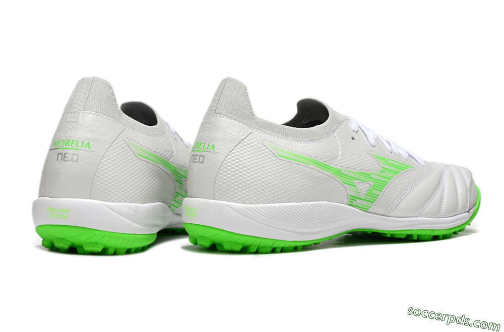 Mizuno Morelia Neo Sala M8 TF Low-Tops Football Shoes - Grey/Green/White 6
