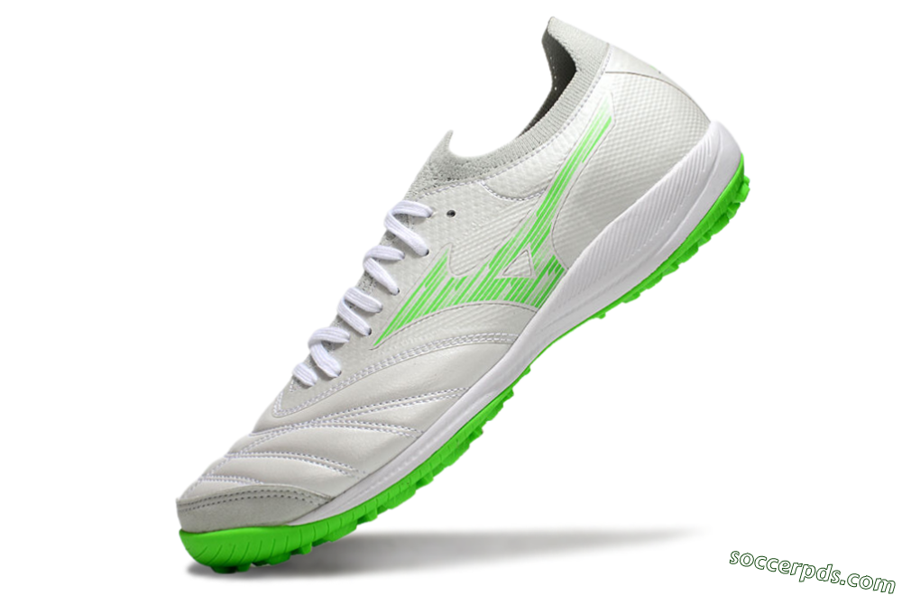 Mizuno Morelia Neo Sala M8 TF Low-Tops Football Shoes - Grey/Green/White 5