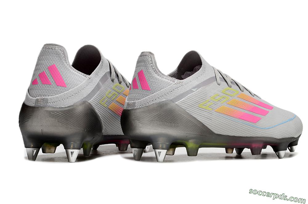 Adidas F50 Elite SG Low-Tops Football Boots - Grey/Pink/Yellow 5