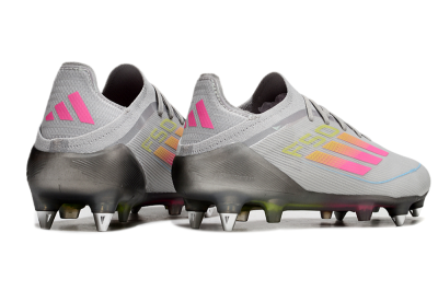 Adidas F50 Elite SG Low-Tops Football Boots - Grey/Pink/Yellow