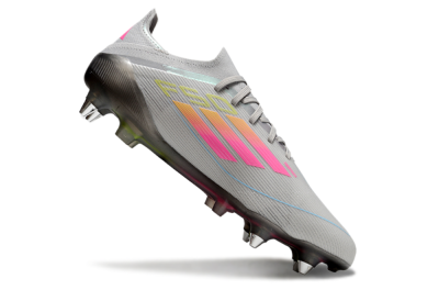 Adidas F50 Elite SG Low-Tops Football Boots - Grey/Pink/Yellow