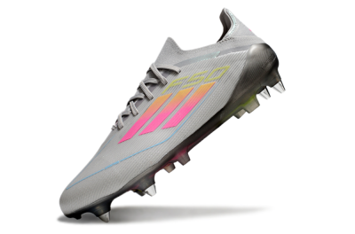 Adidas F50 Elite SG Low-Tops Football Boots - Grey/Pink/Yellow