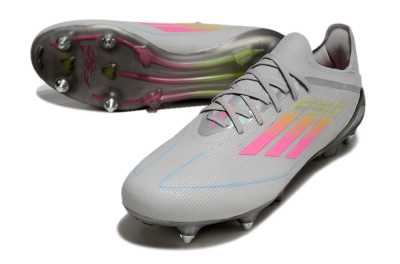 Adidas F50 Elite SG Low-Tops Football Boots - Grey/Pink/Yellow