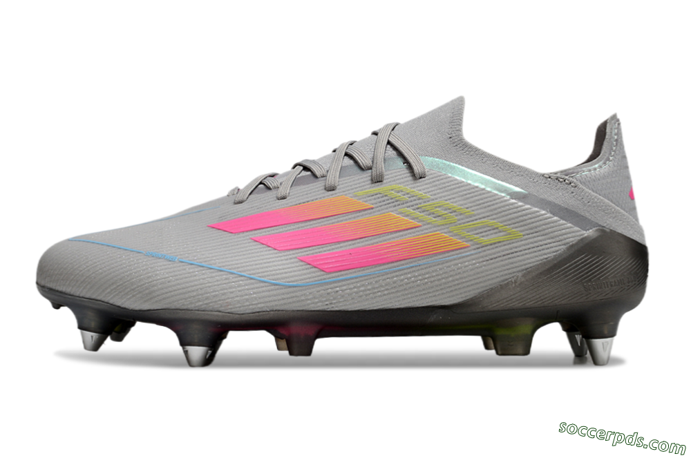 Adidas F50 Elite SG Low-Tops Football Boots - Grey/Pink/Yellow 2