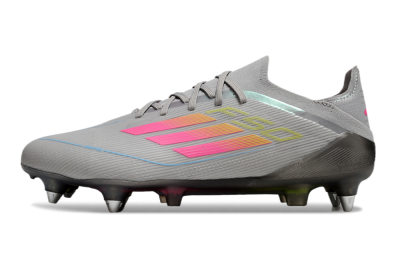 Adidas F50 Elite SG Low-Tops Football Boots - Grey/Pink/Yellow