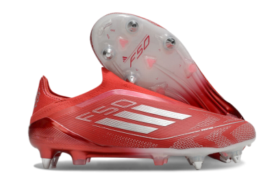 Adidas F50 Elite Laceless SG Low-Tops Football Boots - Red/Silver