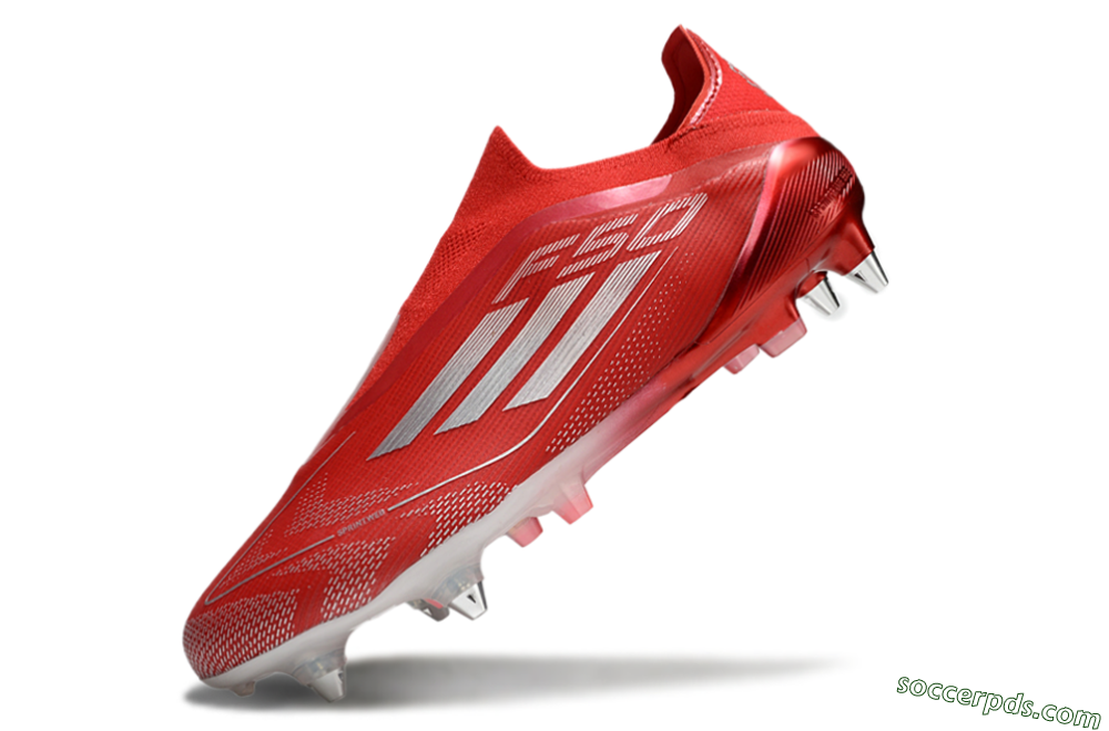 Adidas F50 Elite Laceless SG Low-Tops Football Boots - Red/Silver 5