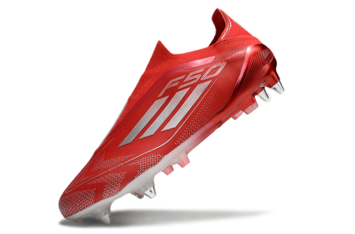 Adidas F50 Elite Laceless SG Low-Tops Football Boots - Red/Silver