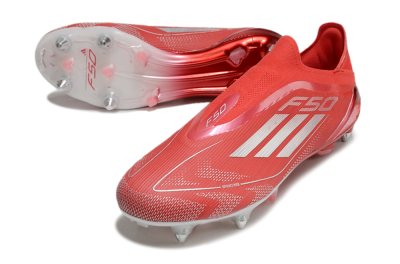 Adidas F50 Elite Laceless SG Low-Tops Football Boots - Red/Silver