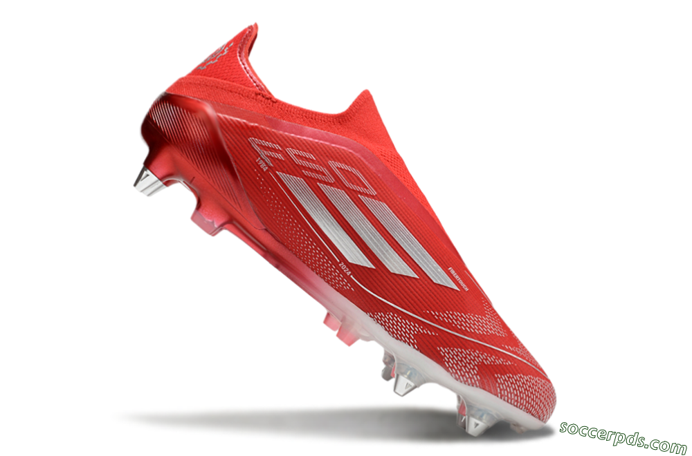 Adidas F50 Elite Laceless SG Low-Tops Football Boots - Red/Silver 4