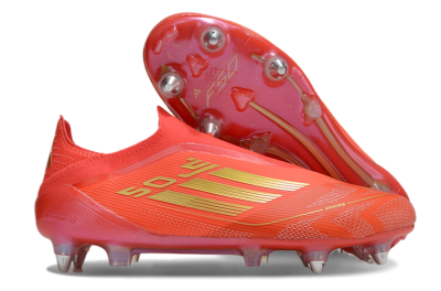 Adidas F50 Elite Laceless SG Low-Tops Football Boots - Red/Gold