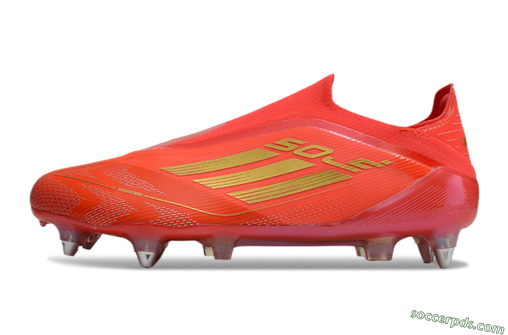 Adidas F50 Elite Laceless SG Low-Tops Football Boots - Red/Gold 2