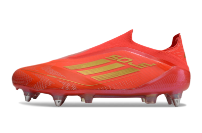 Adidas F50 Elite Laceless SG Low-Tops Football Boots - Red/Gold