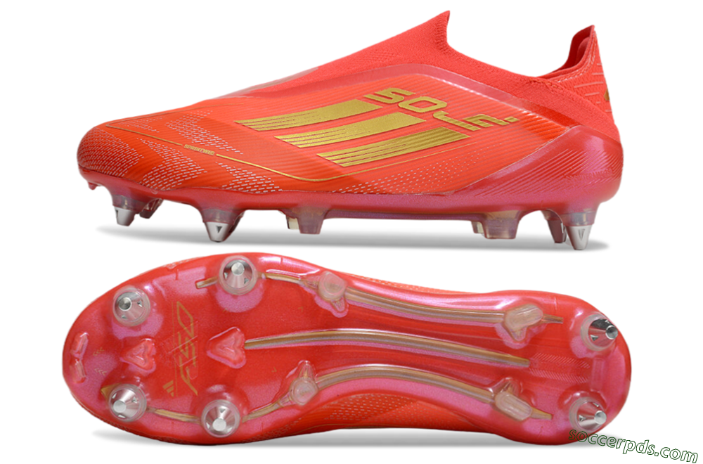 Adidas F50 Elite Laceless SG Low-Tops Football Boots - Red/Gold 0