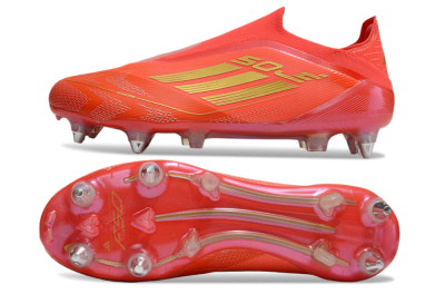 Adidas F50 Elite Laceless SG Low-Tops Football Boots - Red/Gold