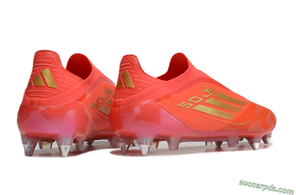 Adidas F50 Elite Laceless SG Low-Tops Football Boots - Red/Gold 6