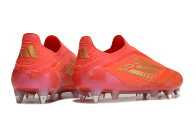 Adidas F50 Elite Laceless SG Low-Tops Football Boots - Red/Gold