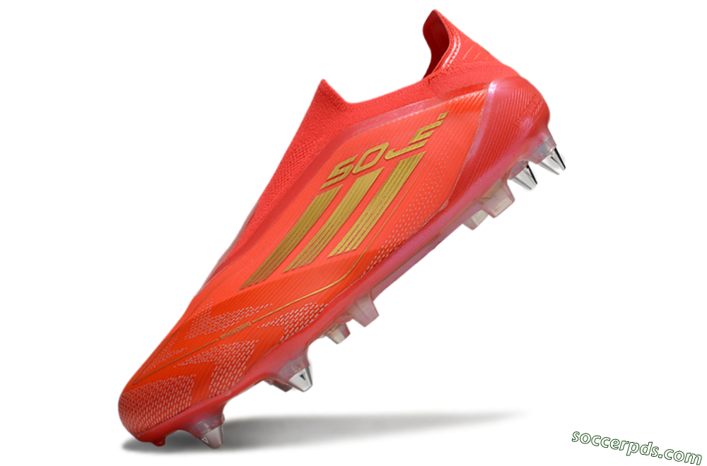 Adidas F50 Elite Laceless SG Low-Tops Football Boots - Red/Gold 5