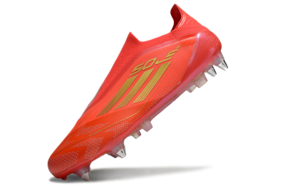 Adidas F50 Elite Laceless SG Low-Tops Football Boots - Red/Gold