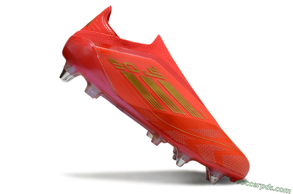 Adidas F50 Elite Laceless SG Low-Tops Football Boots - Red/Gold 4