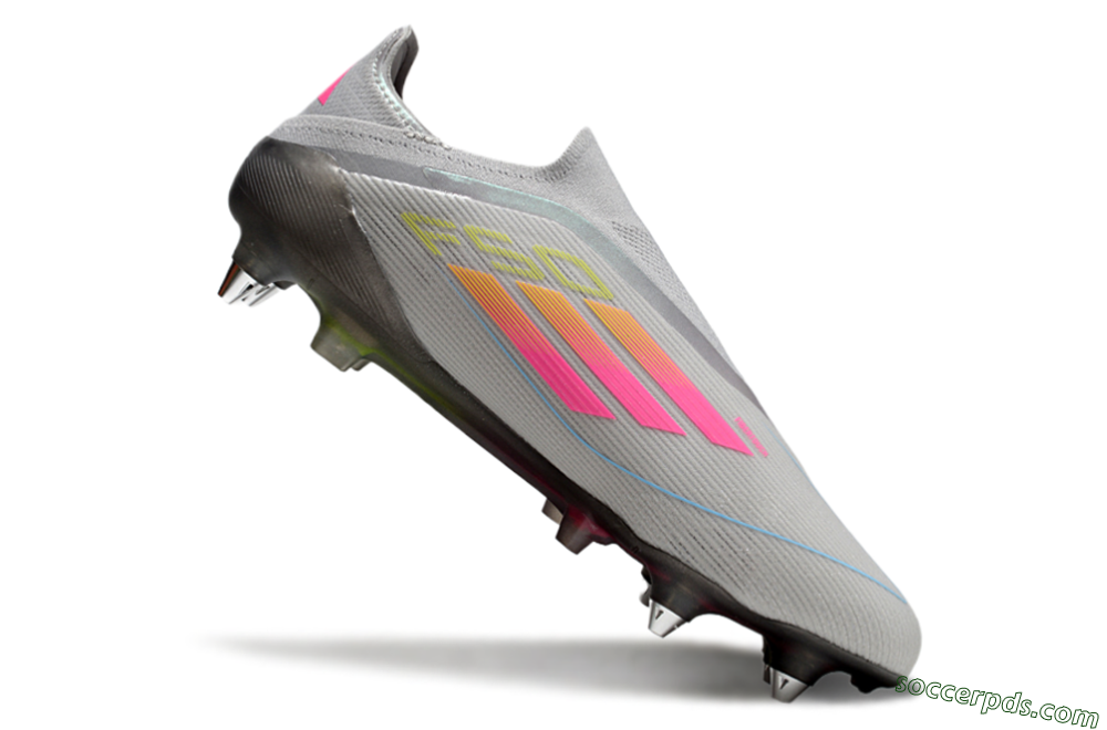 Adidas F50 Elite Laceless SG Low-Tops Football Boots - Grey/Pink/Yellow 4