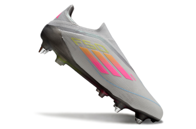 Adidas F50 Elite Laceless SG Low-Tops Football Boots - Grey/Pink/Yellow