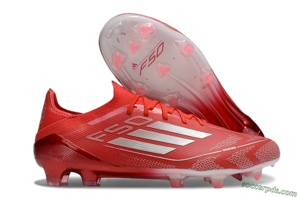 Adidas F50 Elite FG Low-Tops Football Boots - Red/Silver 1