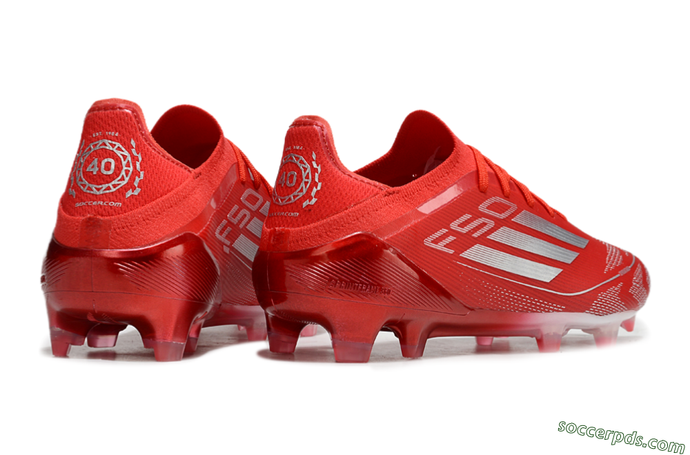 Adidas F50 Elite FG Low-Tops Football Boots - Red/Silver 6