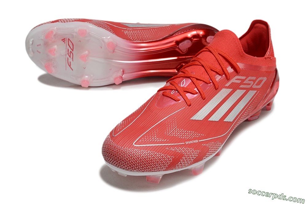 Adidas F50 Elite FG Low-Tops Football Boots - Red/Silver 3