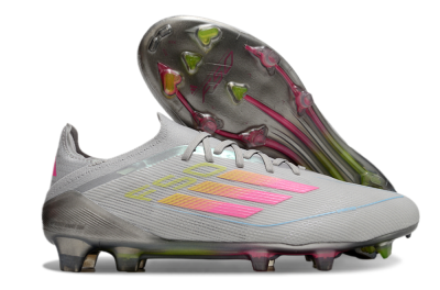 Adidas F50 Elite FG Low-Tops Football Boots - Grey/Pink/Yellow