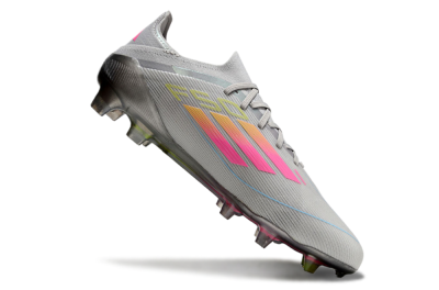 Adidas F50 Elite FG Low-Tops Football Boots - Grey/Pink/Yellow