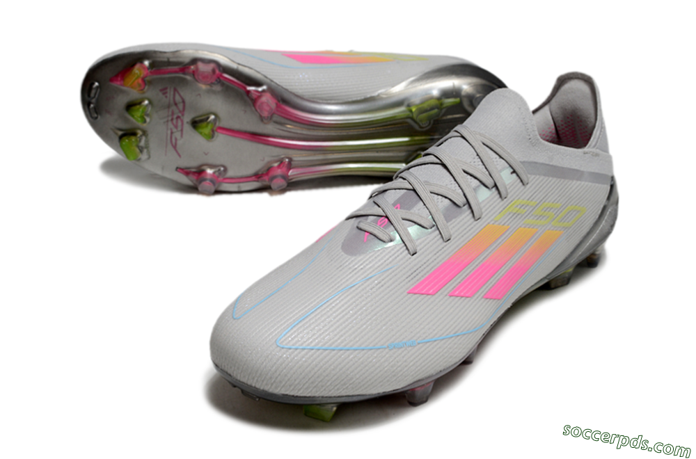 Adidas F50 Elite FG Low-Tops Football Boots - Grey/Pink/Yellow 3