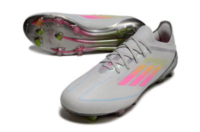 Adidas F50 Elite FG Low-Tops Football Boots - Grey/Pink/Yellow