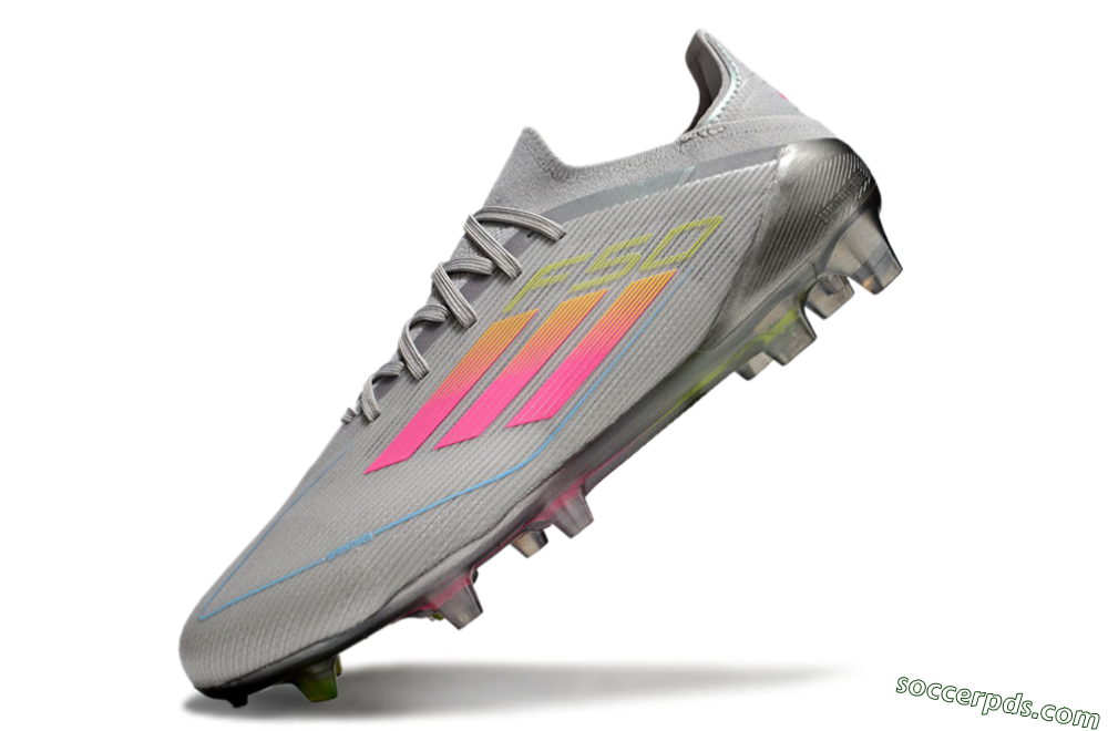 Adidas F50 Elite FG Low-Tops Football Boots - Grey/Pink/Yellow 5