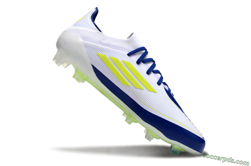 Messi x Adidas F50 Elite FG Low-Tops Football Boots - White/Blue/Yellow 4