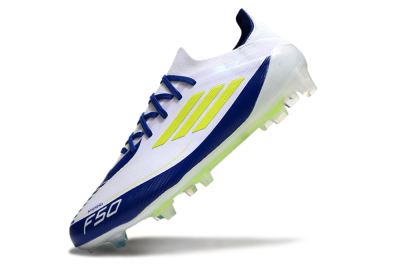 Messi x Adidas F50 Elite FG Low-Tops Football Boots - White/Blue/Yellow